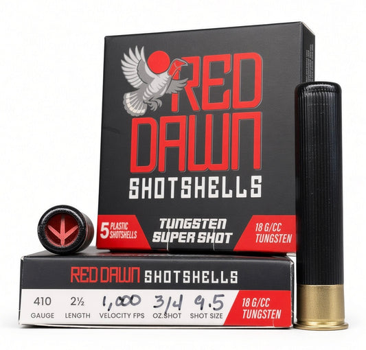 Red Dawn Shotshells .410 2 1/2 inch 3/4oz #9.5 TSS turkey load box and shell